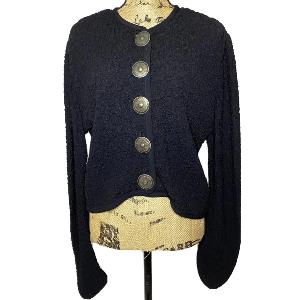 Double D Ranch Black Silver Button Up Cardigan Ja… - image 1